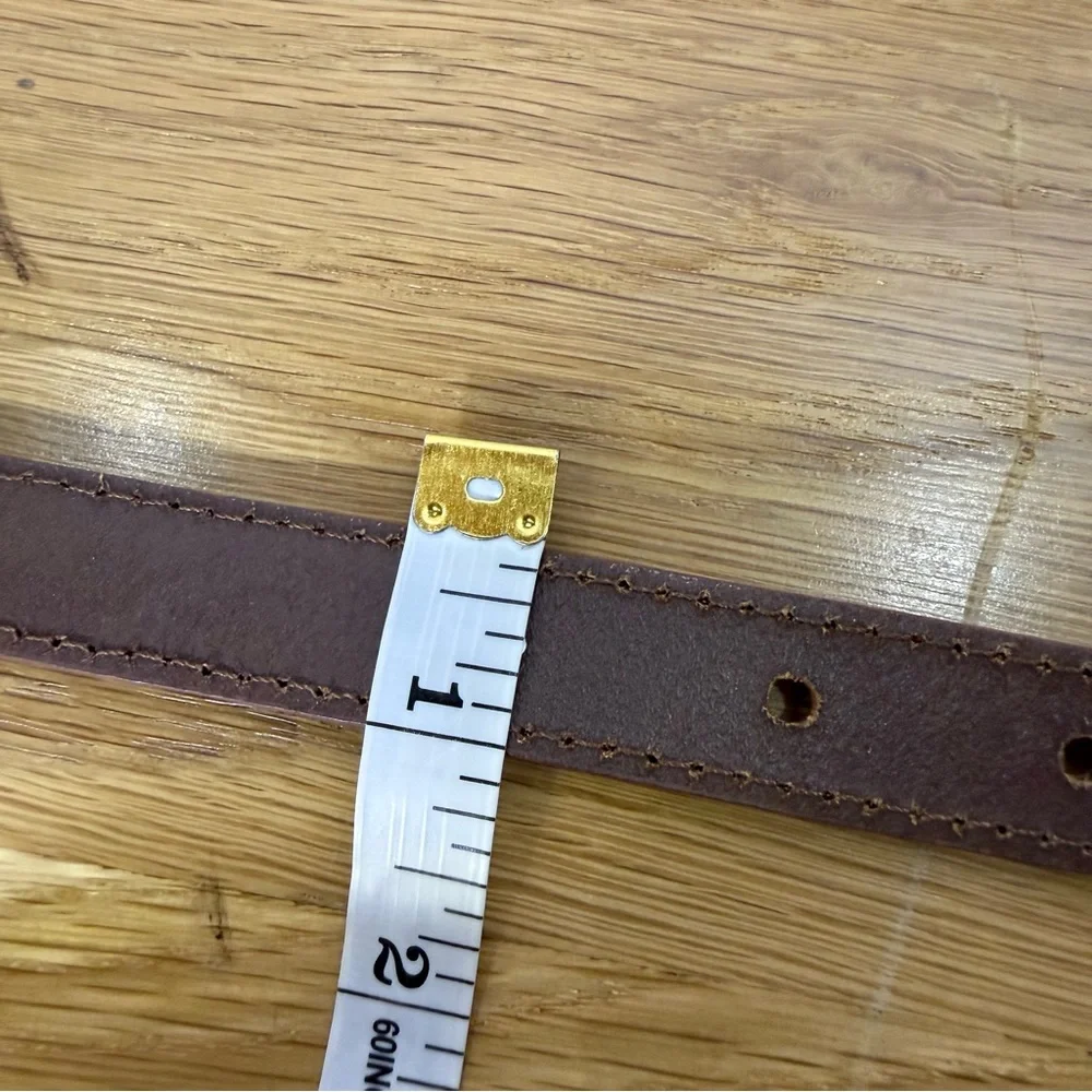 American Eagle Brown Western Leather thin Belt with Aztec design size Medium - Picture 7 of 10